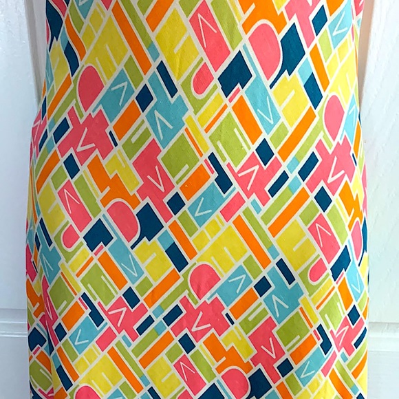 Diane von Furstenberg 100% Silk Abstract Design Sleeveless Dress Sz 4 - Picture 3 of 8